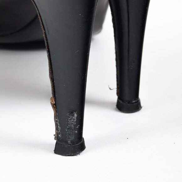 Prada Metallic Rim Point Toe Stiletto Heels - Picture 6 of 10